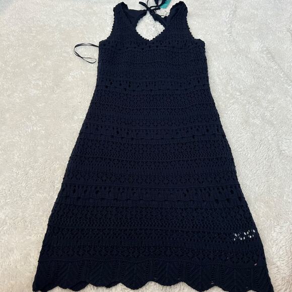 Maurices Dresses & Skirts - NWT Maurices WomensSleeveless Lined Knee Length Crochet Dress Navy S Resort Core